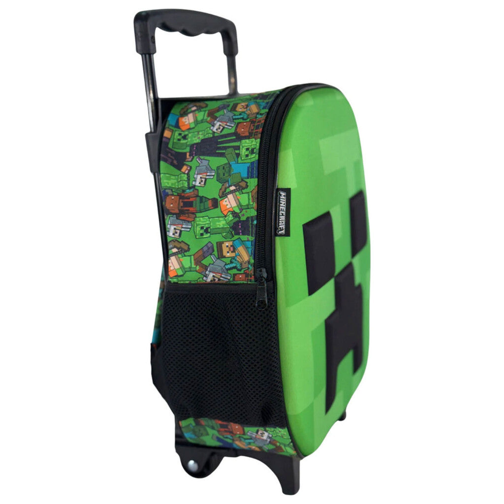 Minecraft Face rollbarer Kindergarten Kindergartenrucksack für Kinder – 32 x 26 x 11 cm