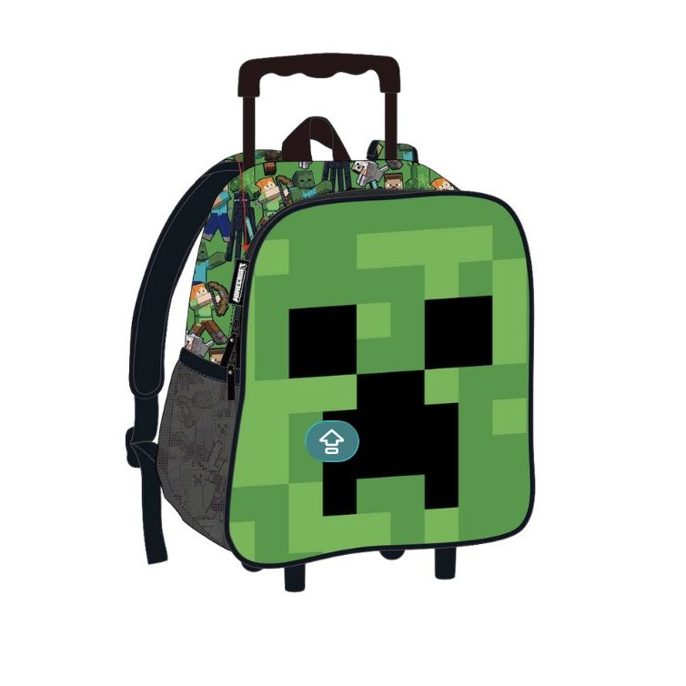 Minecraft Face rollbarer Kindergarten Kindergartenrucksack für Kinder – 32 x 26 x 11 cm