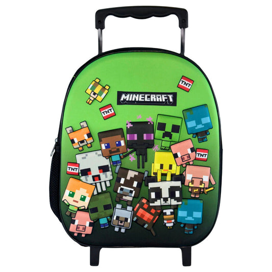 Sac à dos maternelle à roulettes Minecraft Characters pour enfants – 32 x 26 x 11 cm