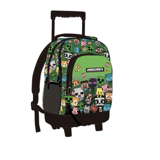 Minecraft Characters Trolley-Schulranzen für Kinder – 44 × 33 × 22 cm