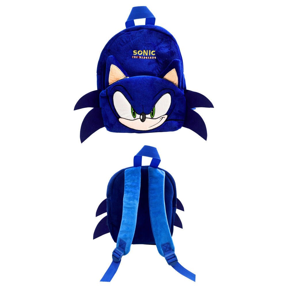 Sonic the Hedgehog Blur Plüsch Kindergartenrucksack für Kinder – 30 x 24 x 8 cm