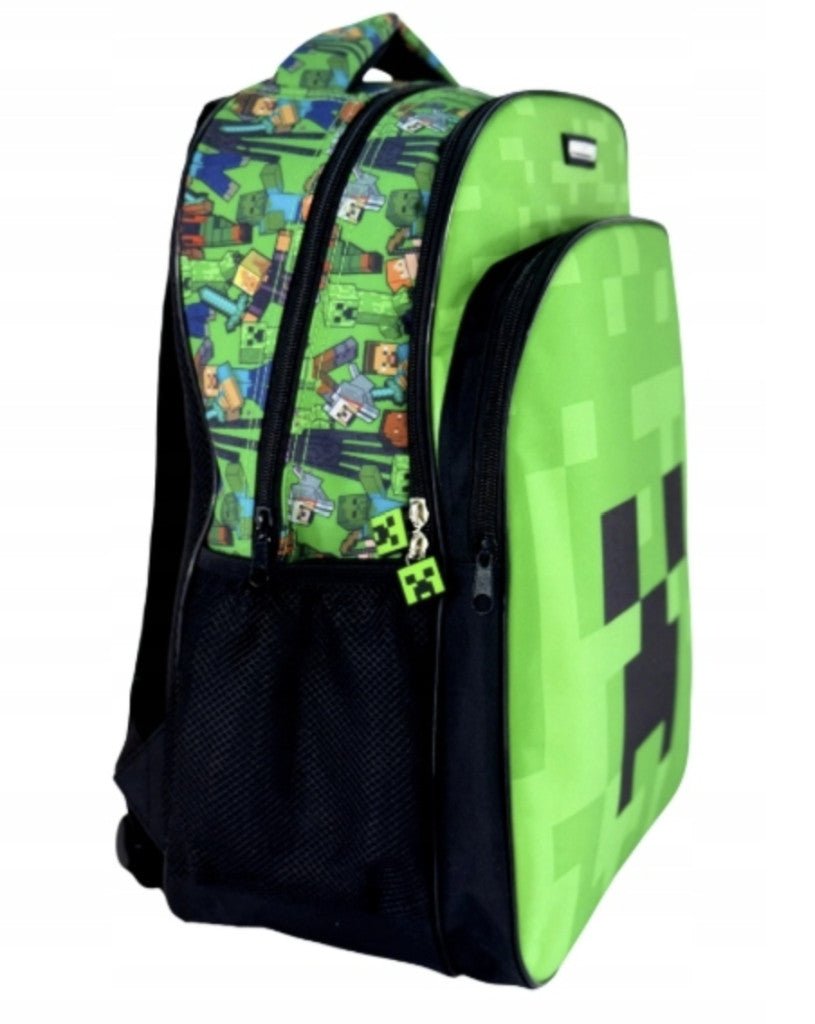 Minecraft Green Face , Tasche 40 cm Schulranzen für Kinder – 40 × 30 × 15 cm