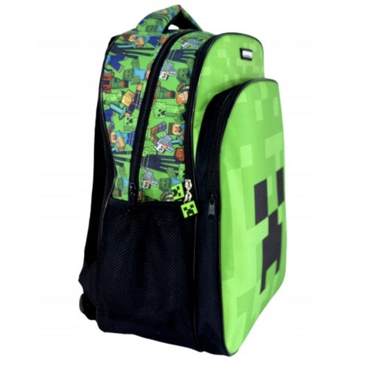 Minecraft Green Face , Tasche 40 cm Schulranzen für Kinder – 40 × 30 × 15 cm