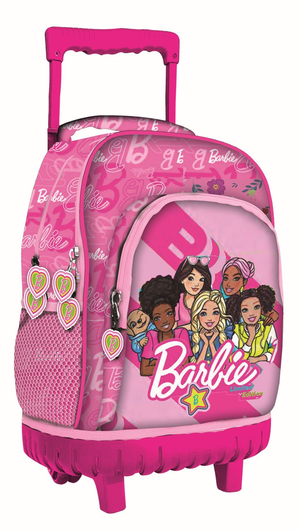 Barbie Dream Squad Premium Rollschultasche, Tasche 44 cm Schultasche mit Rollen für Kinder – 44 × 33 × 22 cm