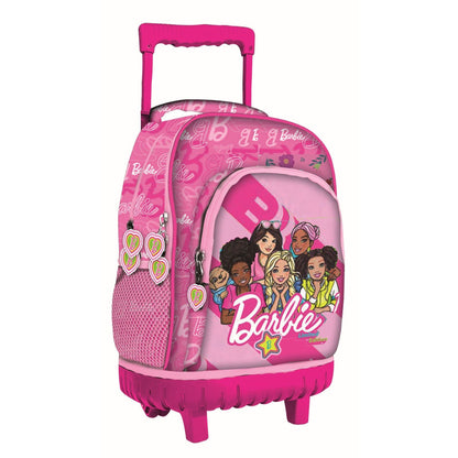 Barbie Dream Squad Premium Rollschultasche, Tasche 44 cm Schultasche mit Rollen für Kinder – 44 × 33 × 22 cm