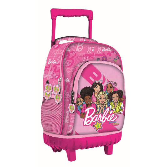 Barbie Dream Squad Premium Rollschultasche, Tasche 44 cm Schultasche mit Rollen für Kinder – 44 × 33 × 22 cm