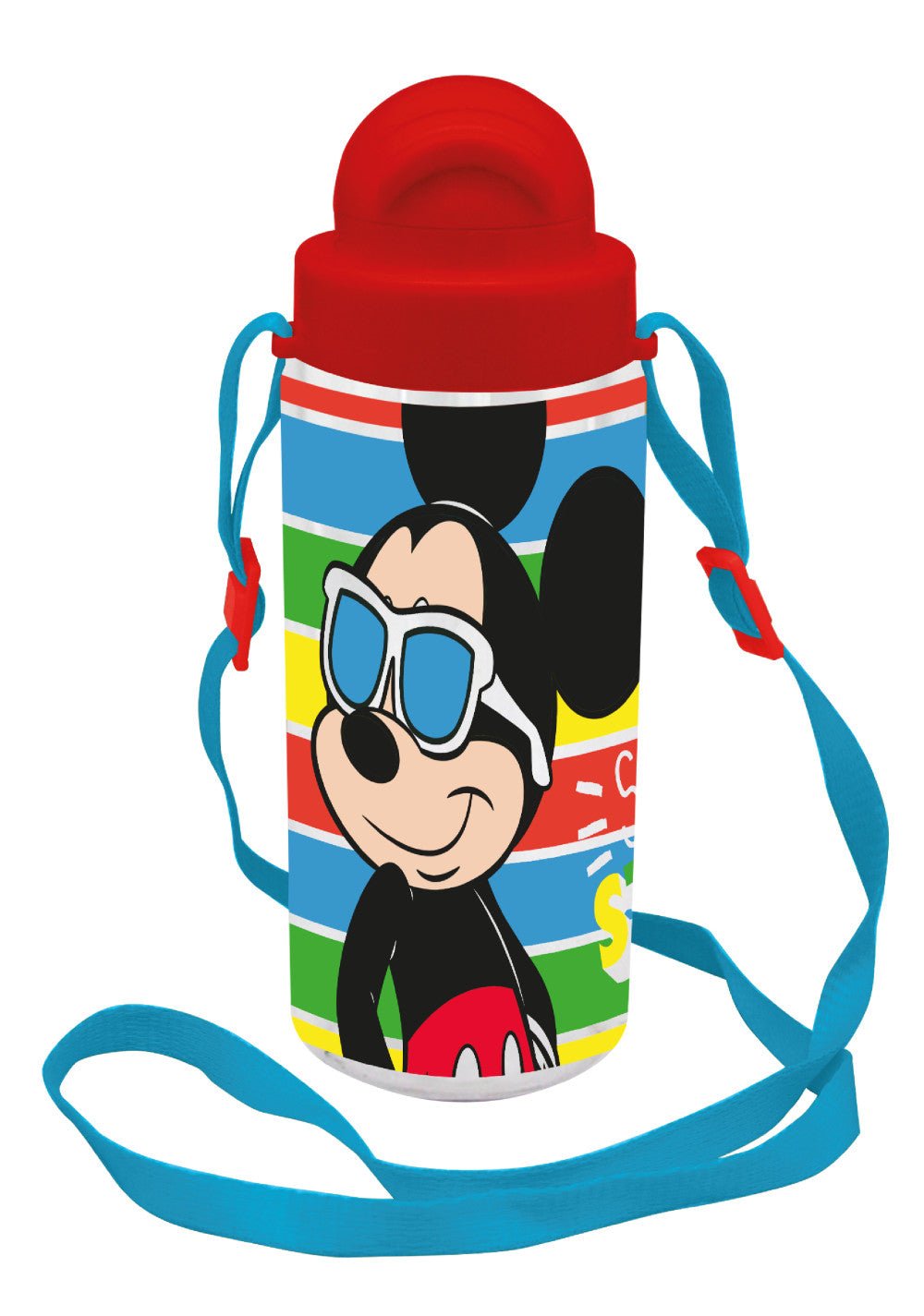 Disney Mickey Sun Kunststoff-Trinkflasche mit Strohhalm für Kinder – 500 ml, BPA-frei