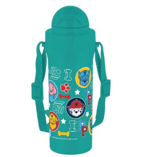 Paw Patrol Heads Kunststoff-Trinkflasche mit Strohhalm für Kinder – 350 ml, BPA-frei