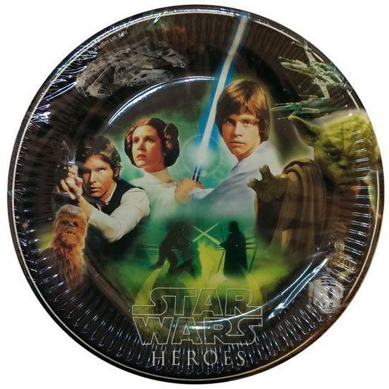 Star Wars Heroes Pappteller 8 Stk. 23 cm