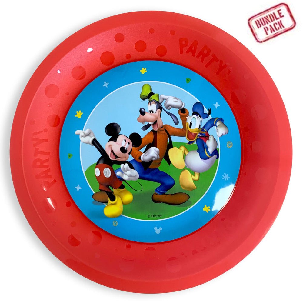Disney Mickey Rock the House micro premium Kunststoffteller 4er-Set Flacher Teller für Kinder aus Kunststoff – 21 cm