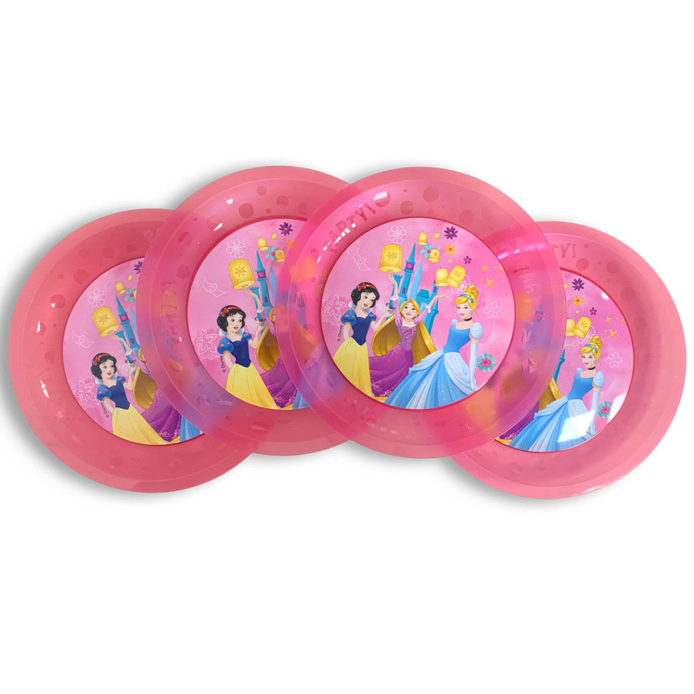 Assiettes plates Disney Princesses Junior Live Your Story micro premium – Lot de 4 assiettes plates en plastique pour enfants – 21 cm