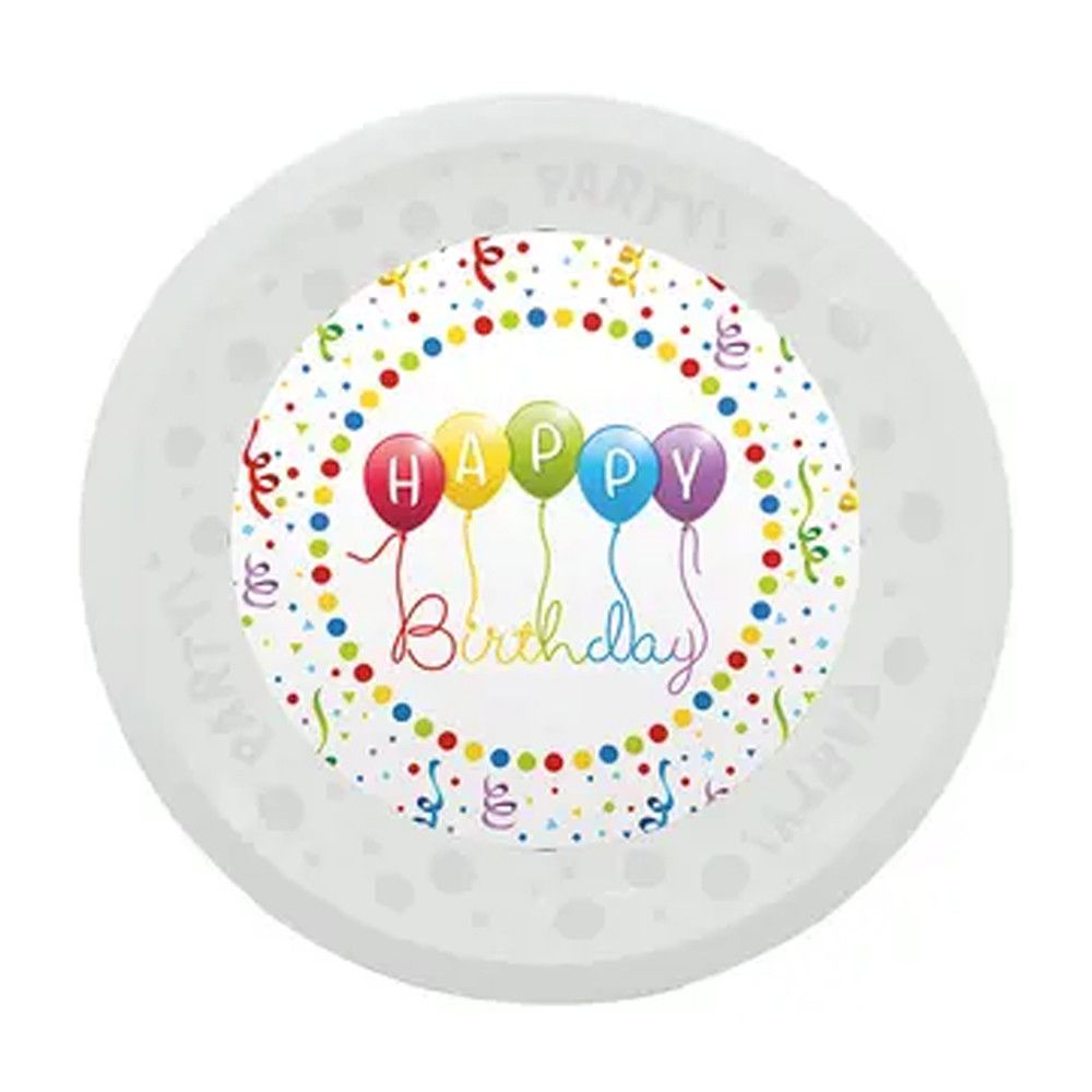 Geburtstag Little Princess Happy Birthday Streamers Mikro Premium Kunststoffteller Flacher Teller für Kinder aus Kunststoff – 21 cm