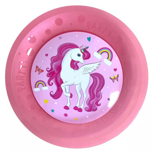 Assiettes plates premium en plastique Licorne Couleurs Arc-en-ciel pour enfants – lot de 4 – 21 cm