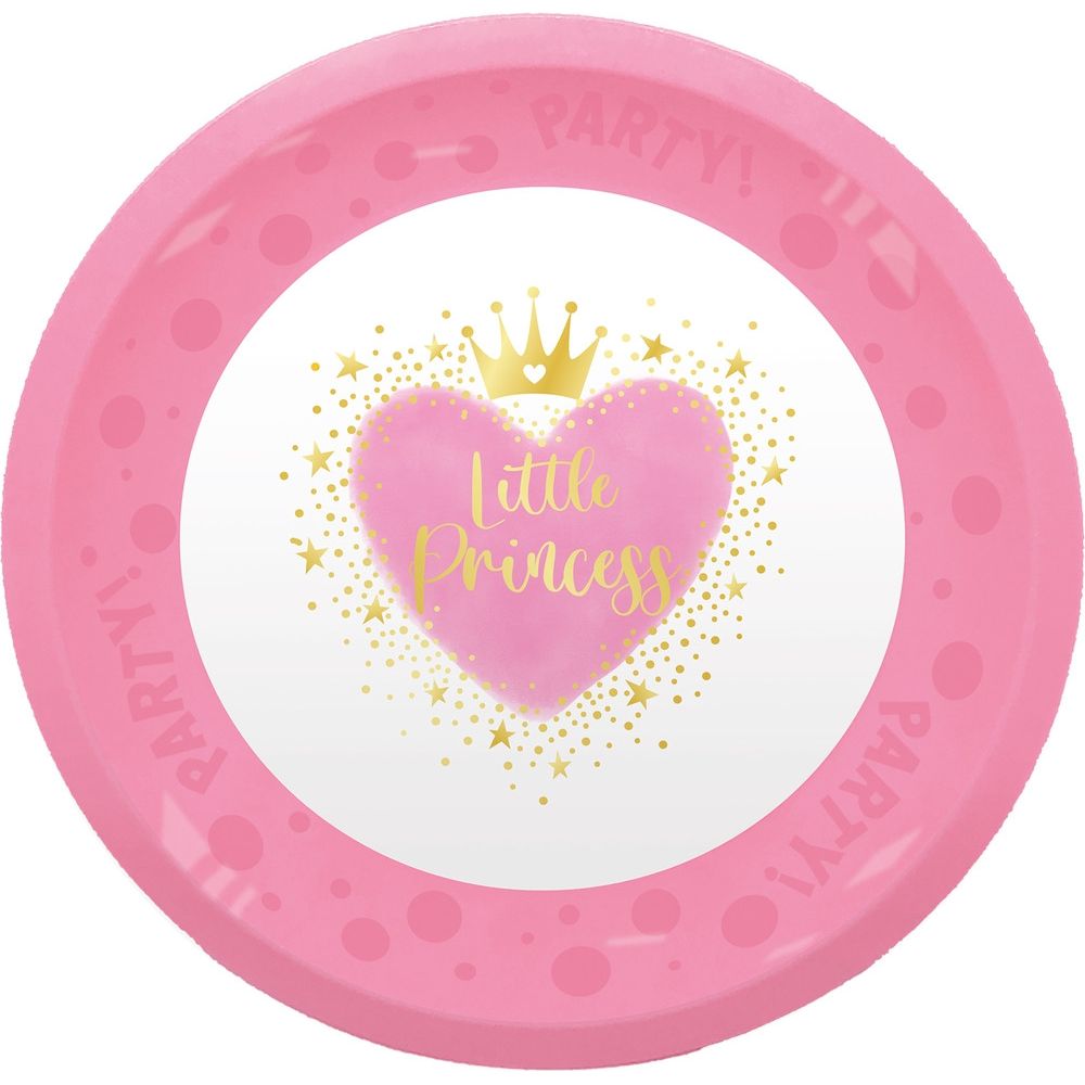 Princess Little Princess Micro Premium Dinner Plate Set of 4 Flat Plates for Children Made of Plastic – 21 cm