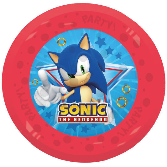 Sonic the Hedgehog Sega Micro Premium Kunststoffflachteller 4er Set Flacher Teller für Kinder aus Kunststoff – 21 cm