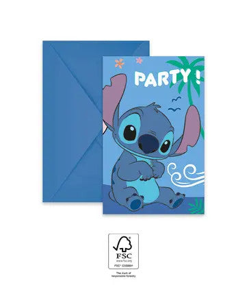 Disney Lilo und Stitch Angel Party Einladung 6 Stk. FSC