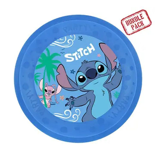 Disney Lilo and Stitch Angel Micro Premium Plastic Plate Set of 4 Plastic Flat Plates for Kids – 21 cm