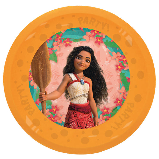 Lot de 4 micro-assiettes plates Disney Vaiana Sailing Spirit en plastique de qualité supérieure pour enfants – 21 cm