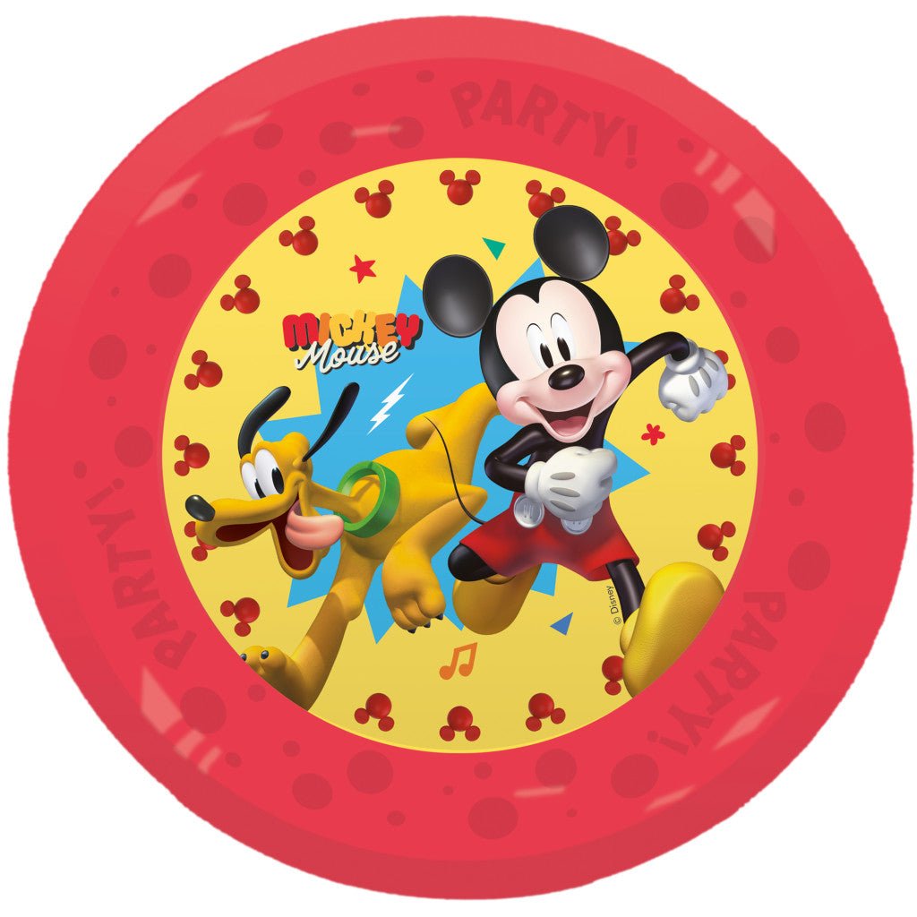 Disney Mickey Jump Into Fun Mikro-Premium - Flachteller 4-teiliges Set Flacher Teller für Kinder aus Kunststoff – 21 cm