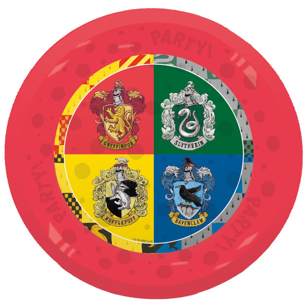 Harry Potter Hogwarts Houses Micro Premium Kunststoffteller 4er-Set Flacher Teller für Kinder aus Kunststoff – 21 cm