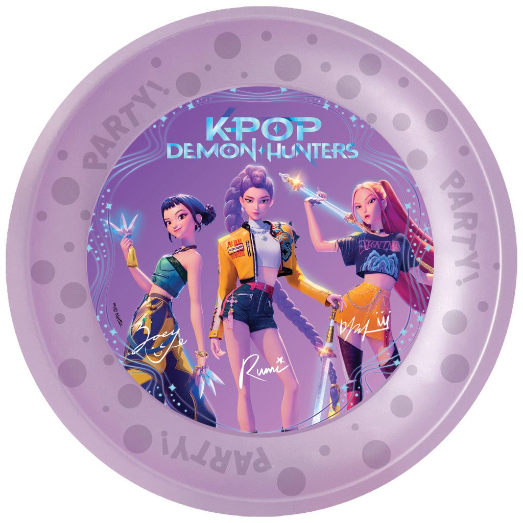 K-pop Demon Hunters Honmoon Micro Premium Flachteller 4er-Set Flacher Teller für Kinder aus Kunststoff – 21 cm