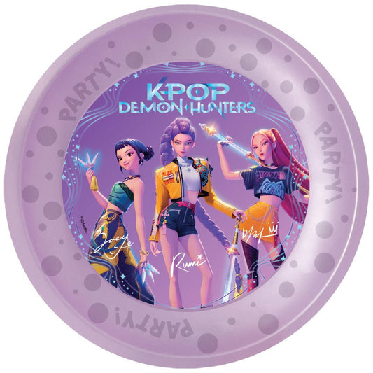 K-pop Demon Hunters Honmoon Micro Premium Flachteller 4er-Set Flacher Teller für Kinder aus Kunststoff – 21 cm