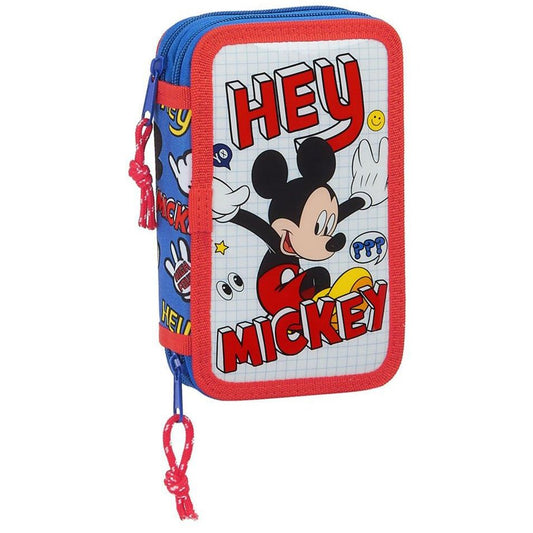 Trousse à deux étages Disney Mickey pour enfants – 12,5 x 4 x 19,5 cm