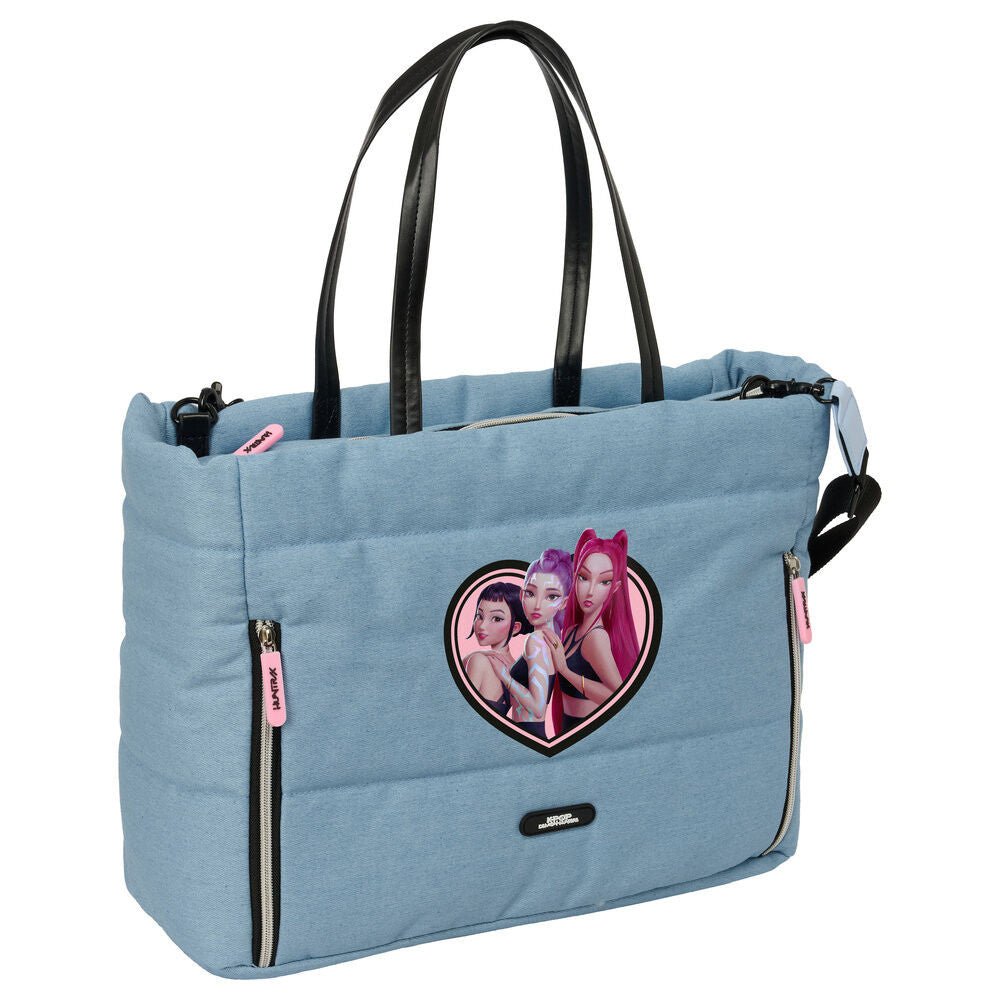 K-pop Demon Hunters Denim Dreams , mit Laptopfach Umhängetasche für Kinder – 40 x 17 x 31 cm