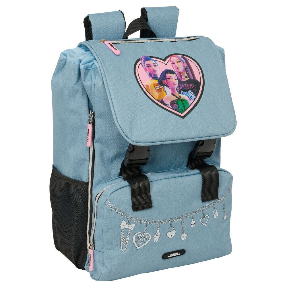 K-pop Demon Hunters Denim Dreams erweiterbarer , 41 cm Tasche Schulranzen für Kinder – 41 cm