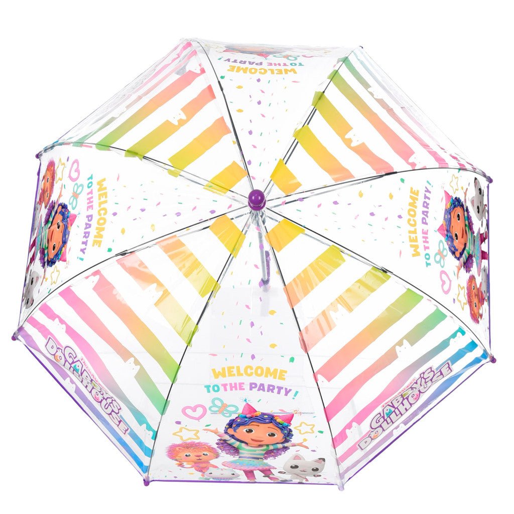 Gabby's Dollhouse Welcome Transparenter Kinderregenschirm für Kinder – 72 cm