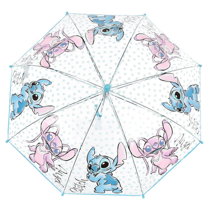 Disney Lilo und Stitch Angel Transparenter Kinderregenschirm für Kinder – 72 cm