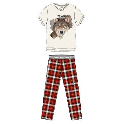 Ushuaia Wolf Wolf Herren-Pyjama S-XXL