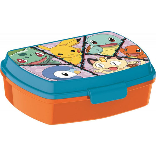 Pokémon Battle -Sandwich-Box Brotdose mit einem Fach für Kinder – 17 × 14 × 6,5 cm, BPA-frei