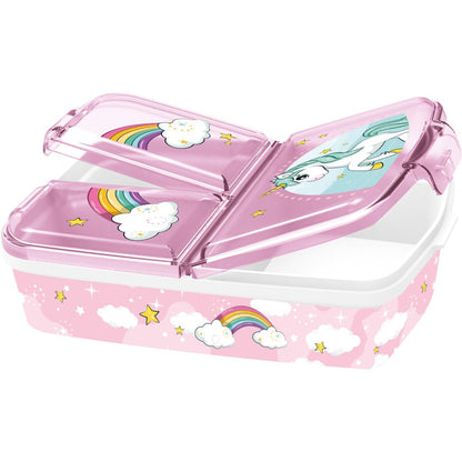Unicorn Range Multi-Compartment Kids' Lunchbox – 18 × 14 × 6 cm, BPA-Free