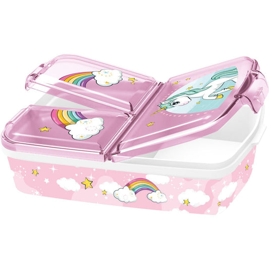 Unicorn Range Multi-Compartment Kids' Lunchbox – 18 × 14 × 6 cm, BPA-Free
