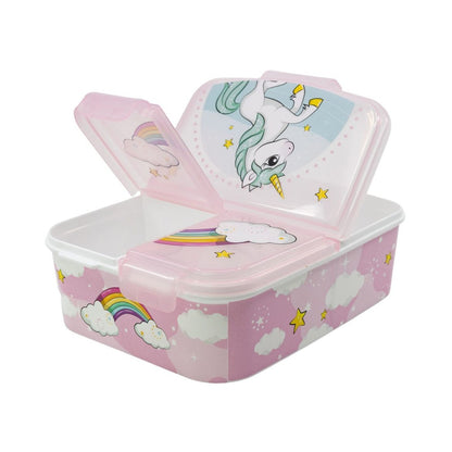 Unicorn Range Multi-Compartment Kids' Lunchbox – 18 × 14 × 6 cm, BPA-Free