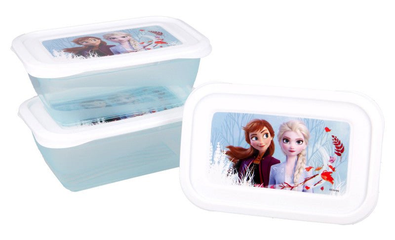 Disney Eiskönigin Blue Forest - 3er Set Brotdose mit einem Fach für Kinder – 15 × 10 × 7 cm, BPA-frei
