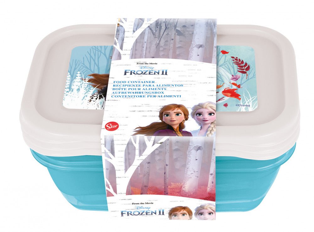Disney Eiskönigin Blue Forest - 3er Set Brotdose mit einem Fach für Kinder – 15 × 10 × 7 cm, BPA-frei