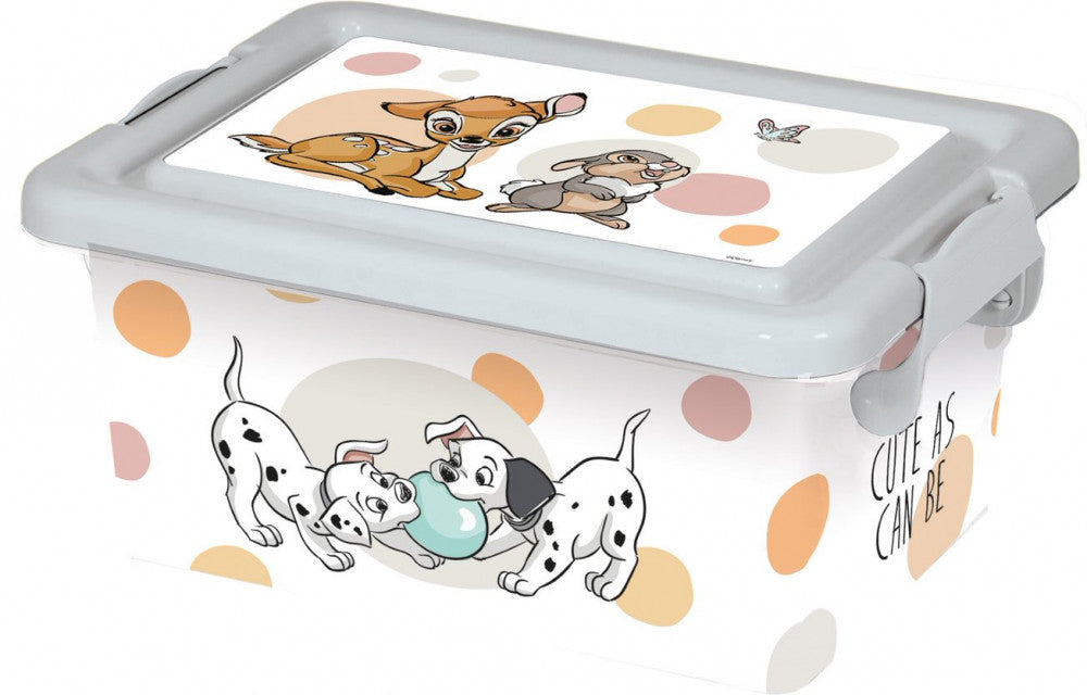 Disney Classics Dots Kunststoff- 3,7 L Aufbewahrungsbox für Kinder – 12 × 19 × 26,5 cm