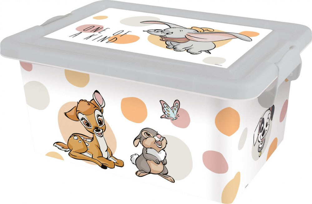 Disney Classics Dots Kunststoff- 7 L Aufbewahrungsbox für Kinder – 18,5 × 19,2 × 28,7 cm
