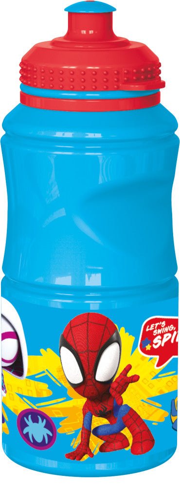 Spiderman Spidey Sport-Trinkflasche aus Kunststoff mit Sportverschluss für Kinder – 380 ml, BPA-frei