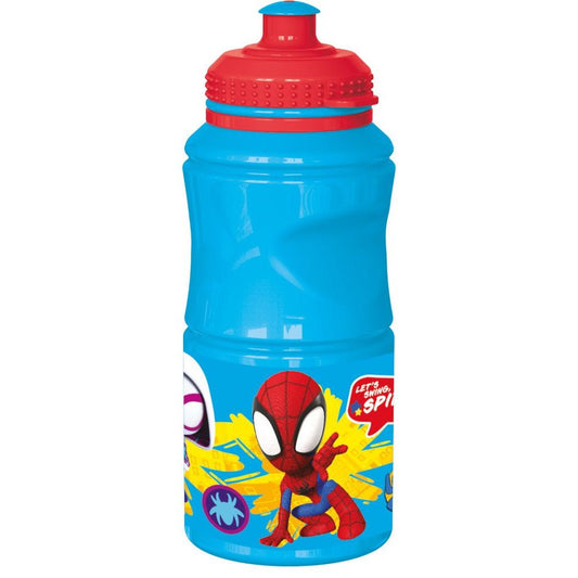 Spiderman Spidey Sport-Trinkflasche aus Kunststoff mit Sportverschluss für Kinder – 380 ml, BPA-frei