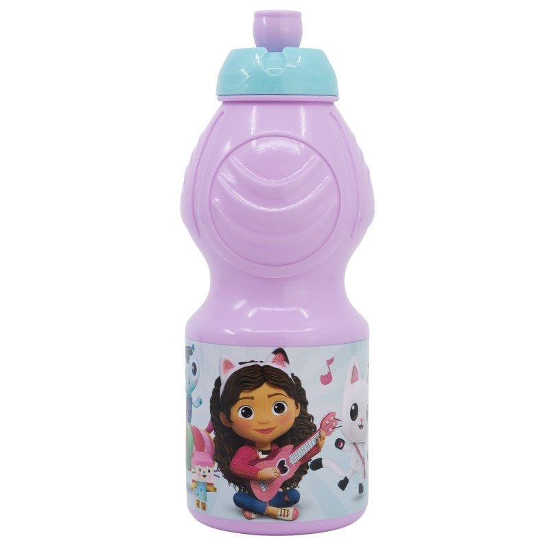 Gabby's Dollhouse Wonderland Kunststoff Sport-Trinkflasche aus Kunststoff mit Sportverschluss für Kinder – 400 ml, BPA-frei