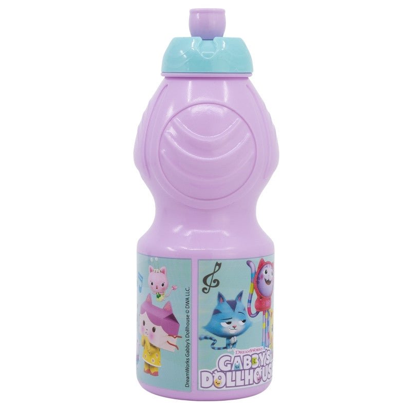 Gabby's Dollhouse Wonderland Kunststoff Sport-Trinkflasche aus Kunststoff mit Sportverschluss für Kinder – 400 ml, BPA-frei