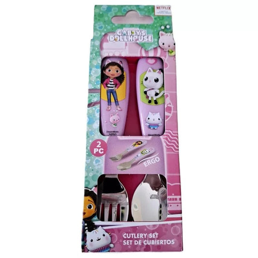 Original Gabby's Dollhouse Metall-Besteckset 2-teilig – Ergonomisches Kinderbesteck aus Edelstahl