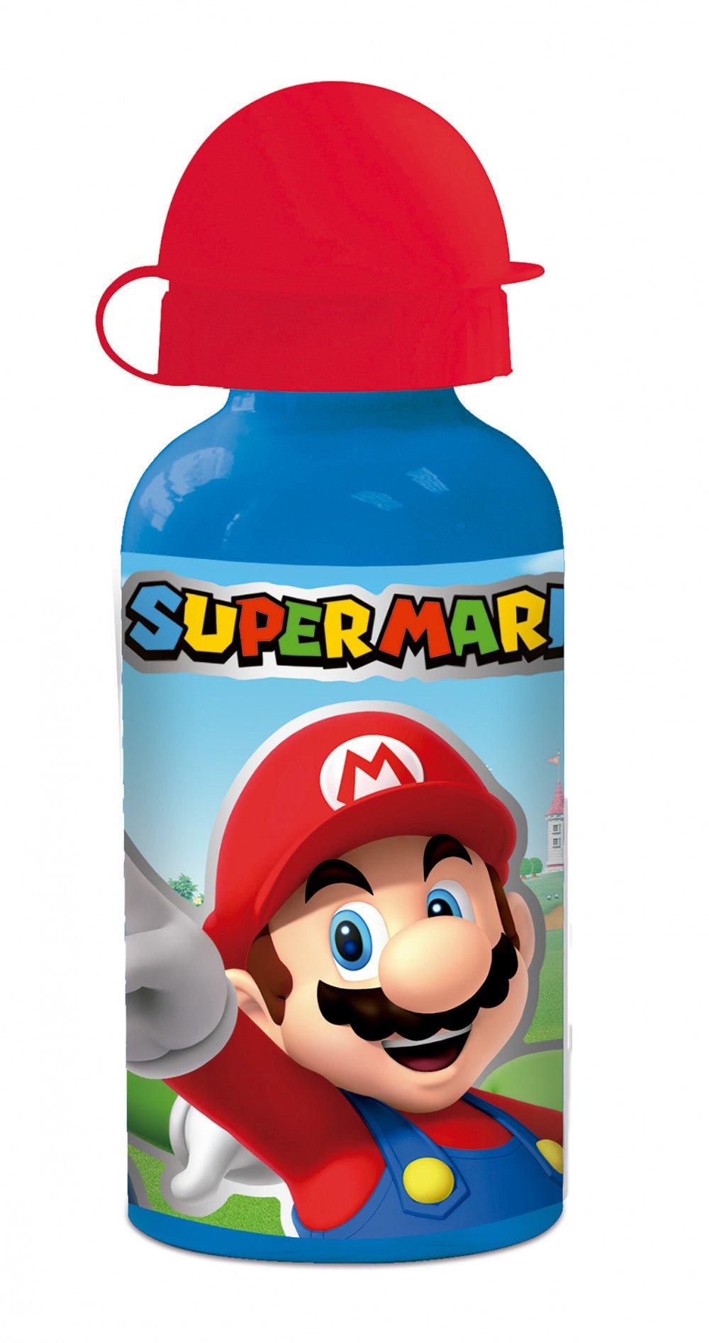 Super Mario Aluminium-Trinkflasche mit Trinkverschluss für Kinder – 400 ml