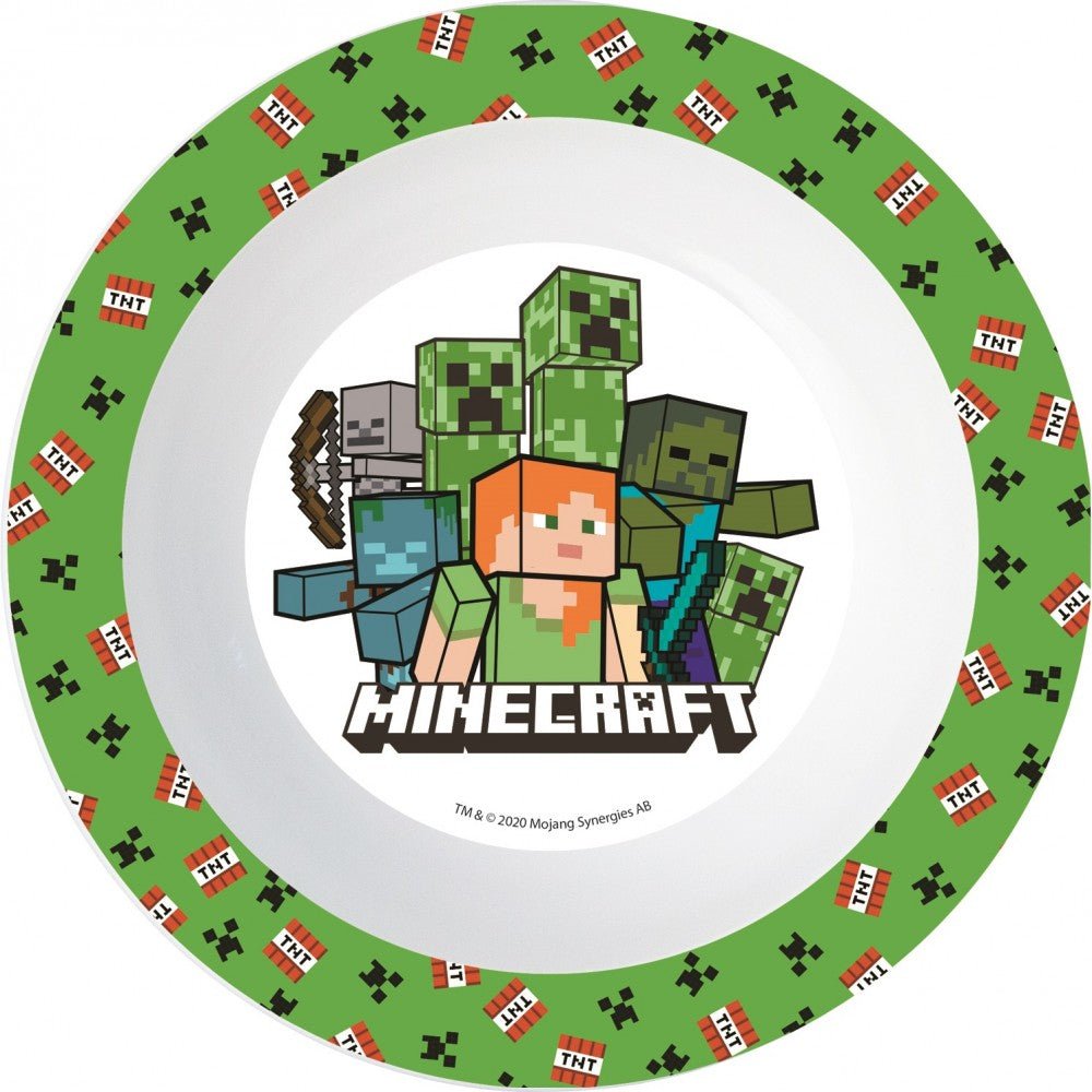 Minecraft Micro Tiefer Teller für Kinder aus Kunststoff – 16 cm