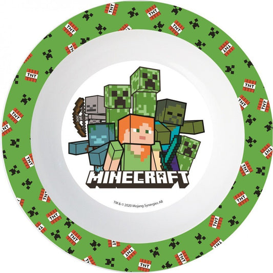 Minecraft Micro Tiefer Teller für Kinder aus Kunststoff – 16 cm