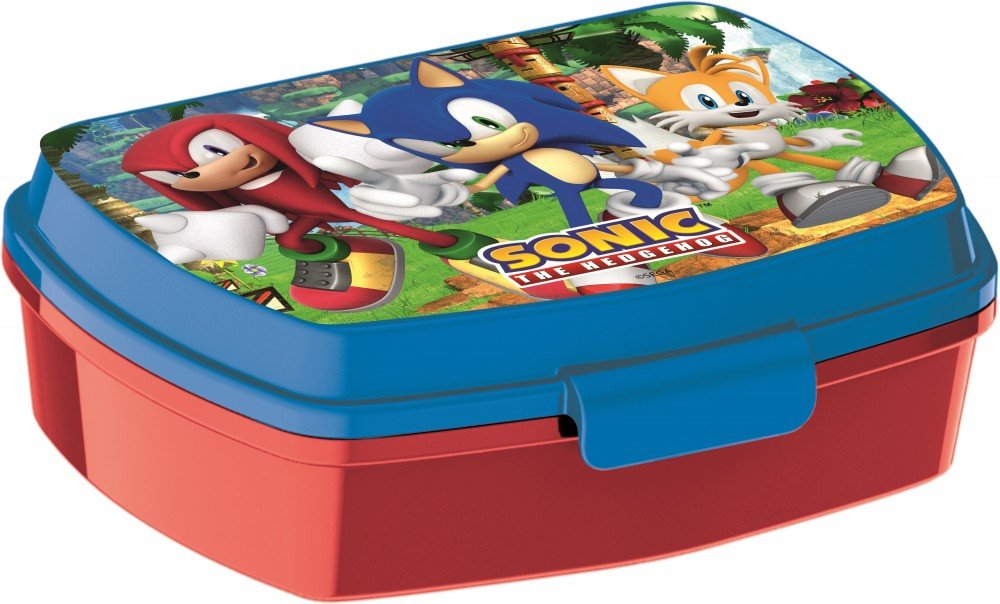 Sonic the Hedgehog Adventure funny Butterbrotdose Brotdose mit einem Fach für Kinder – 17 × 14 × 6,5 cm, BPA-frei