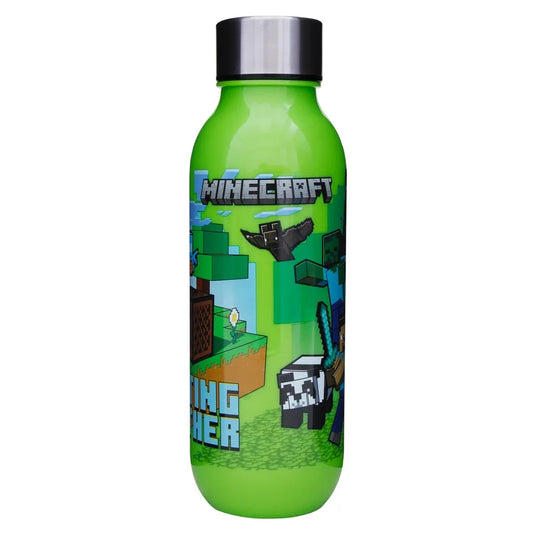 Bouteille d'eau en plastique Minecraft Crafting avec bouchon à vis pour enfants – 640 ml, sans BPA